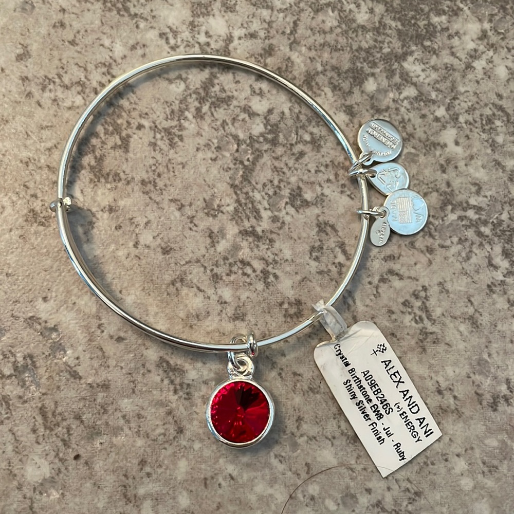 Alex and Ani july birthstone silver color bracelet
